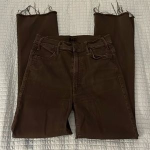 Mother Denim Black Straight Jeans